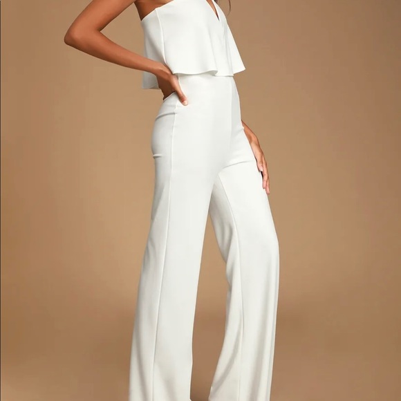 Lulus Power of Love White Strapless Jumpsuit size small - Picture 3 of 8